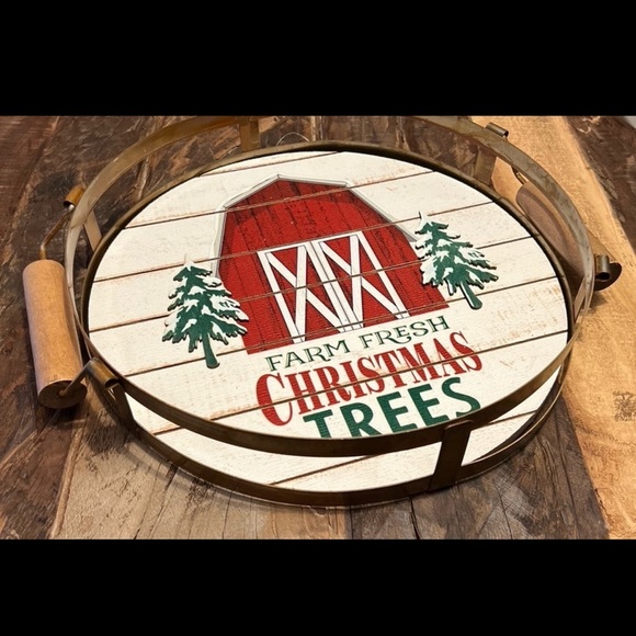 Farmhouse Christmas Serving Tray, FARM FRESH CHRISTMAS TREES, Holiday Decor - Picture 2 of 10